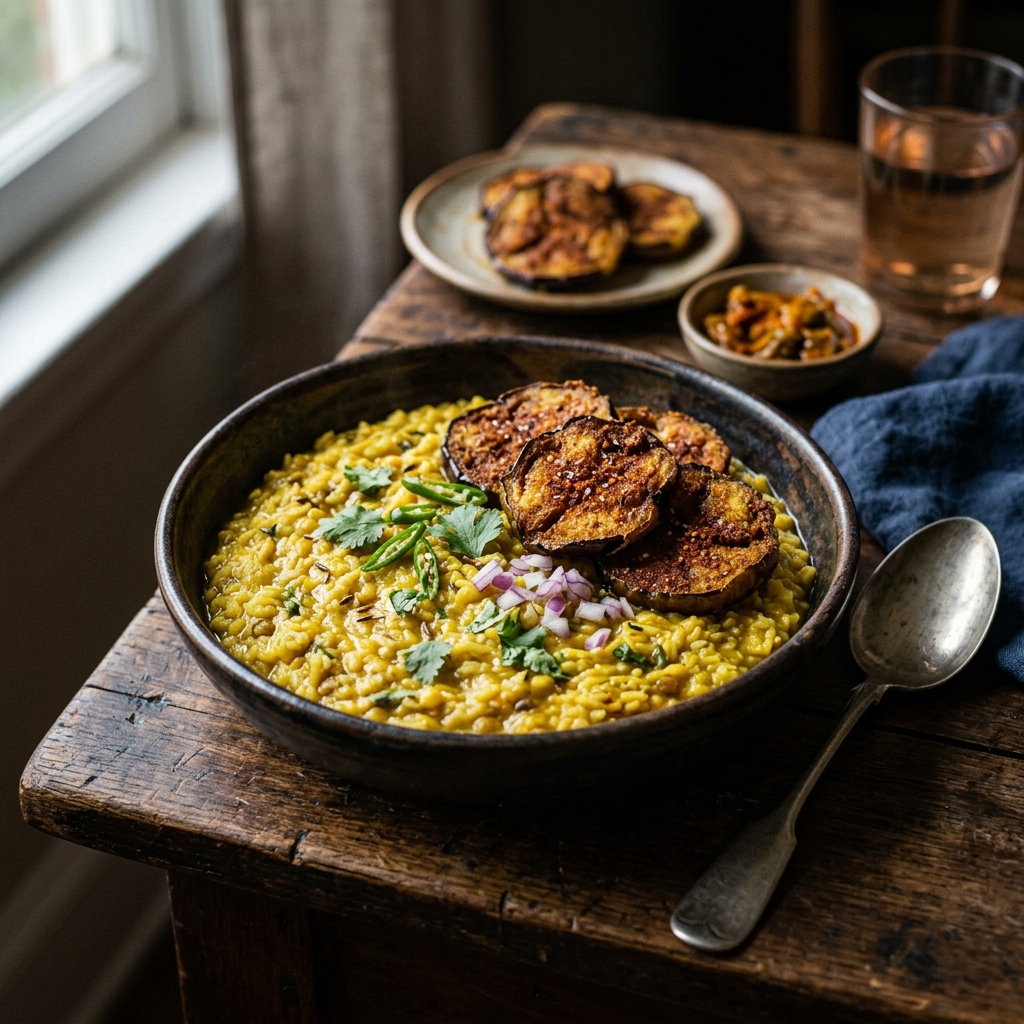 Bhuna Khichuri & Begun Bhaja